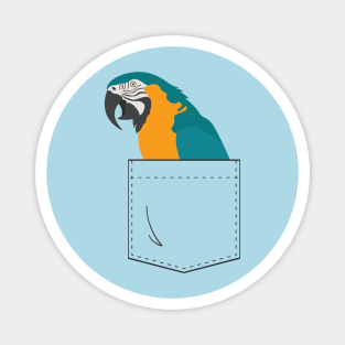 Blue and Gold Macaw Parrot In Your Front Pocket Magnet